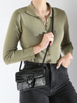 Cross Body Tas Love Bag Icon Leder Pinko Zwart love bag icon A1SY-vue-porte